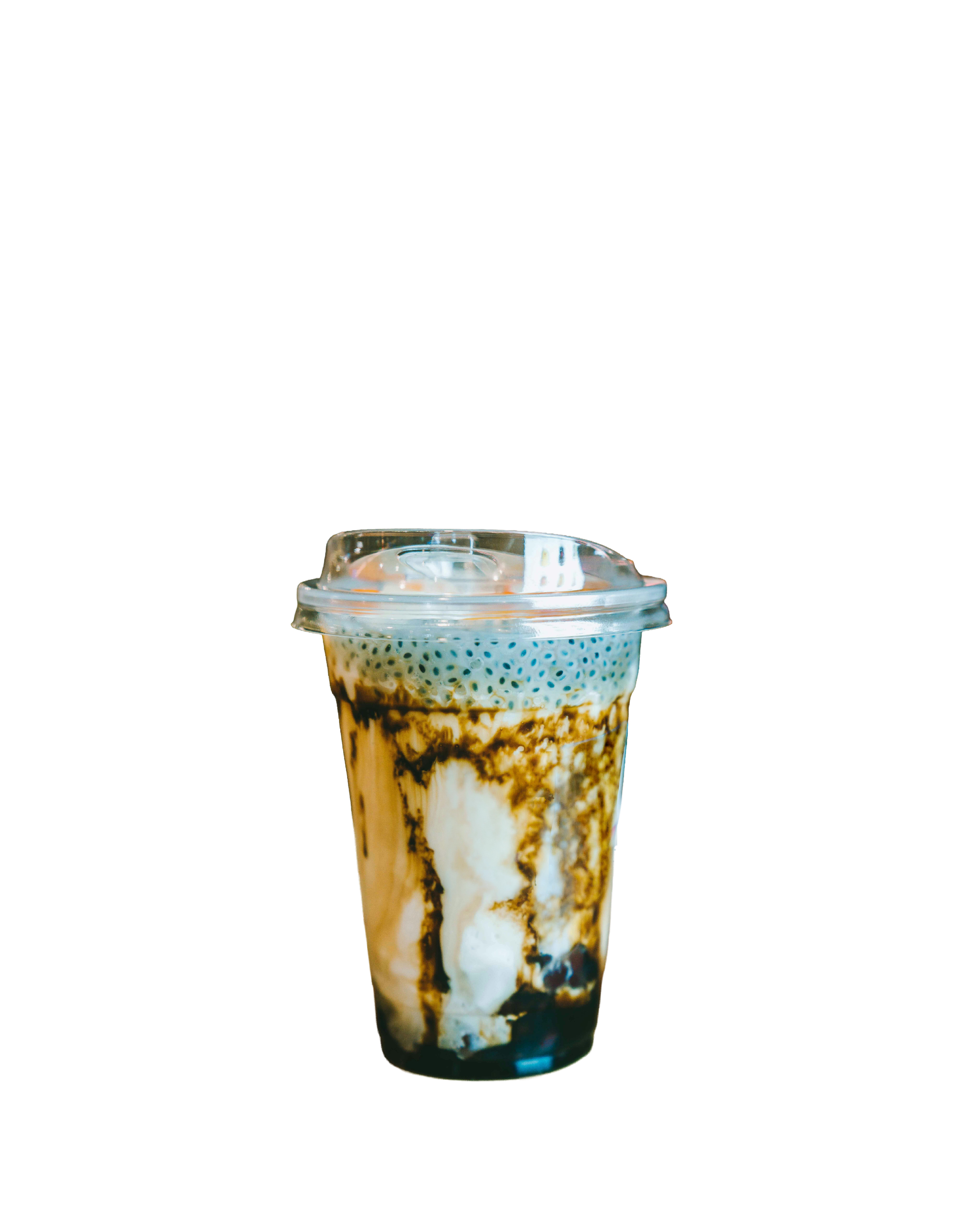 brown sugar boba tea with chia seeds